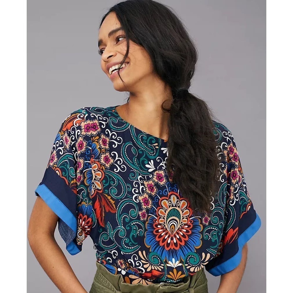 Anthropology Vienna Kimono Crop top blouse